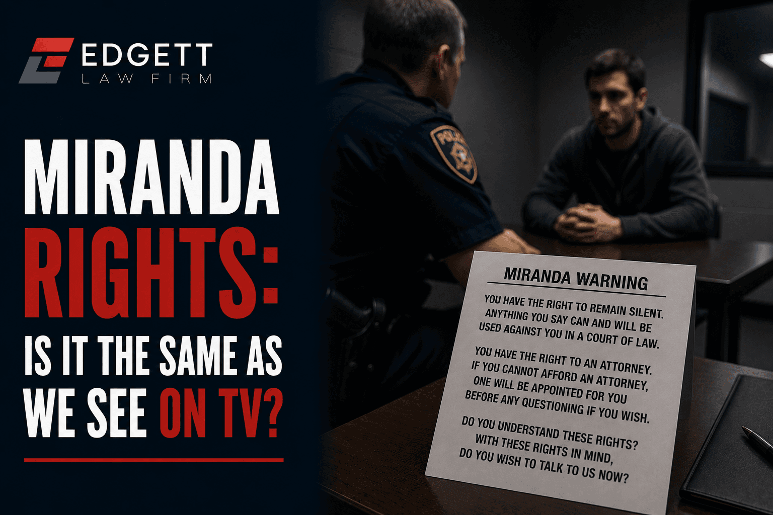 Miranda Rights: Is it the Same As We See on TV