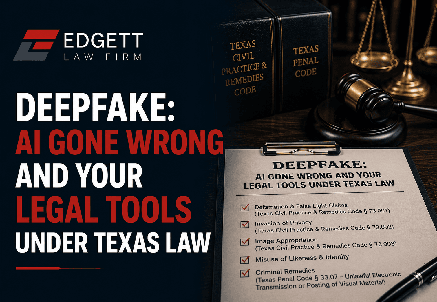 Deepfake: AI Gone Wrong and Your Legal Tools Under Texas Law