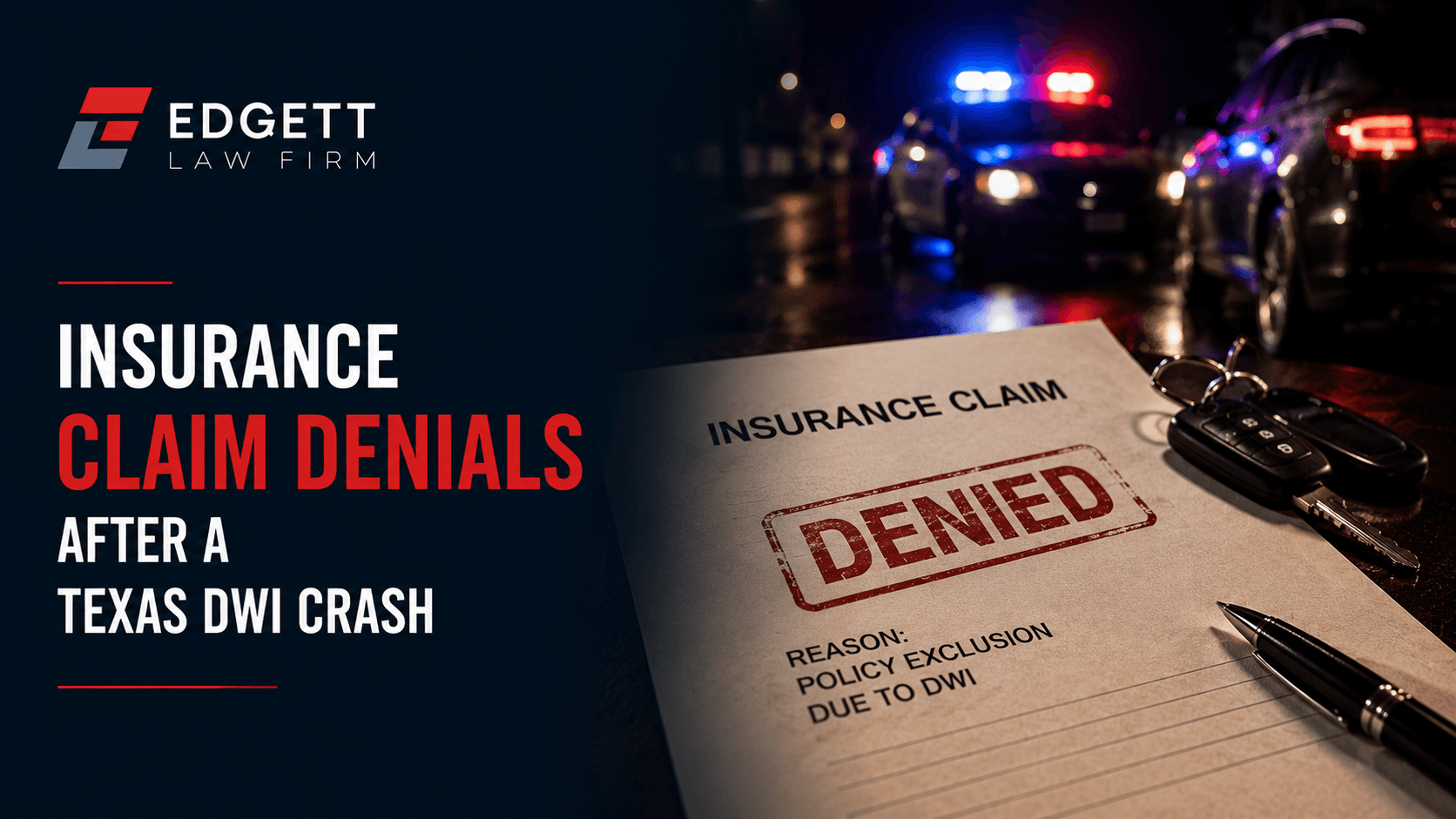 Insurance Claim Denials After a Texas DWI Crash