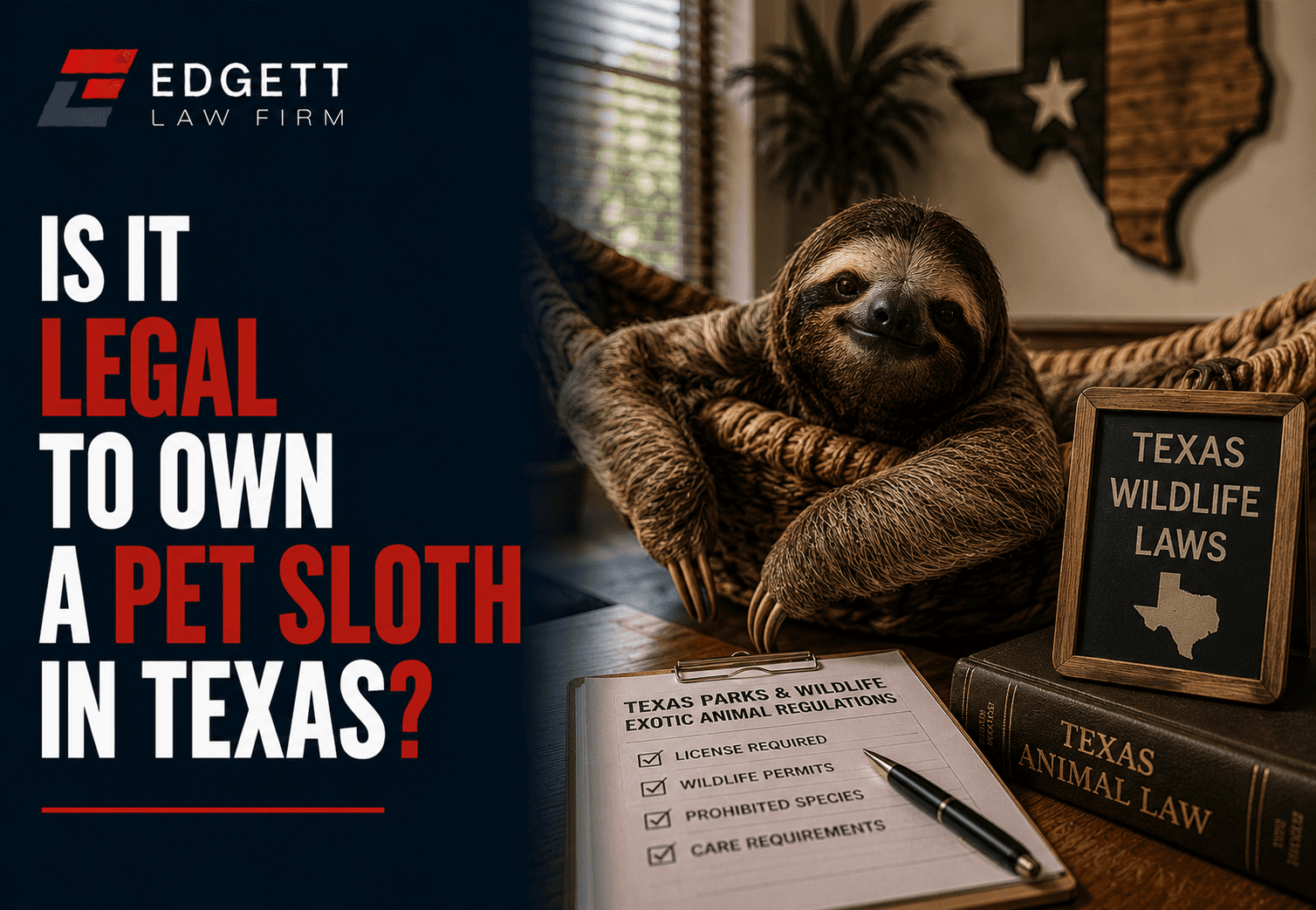 Is It Legal To Own a Pet Sloth in Texas?